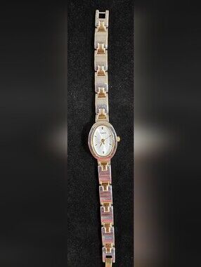 Timex Women's Two-Tone Gold and Silver Oval Bracelet Watch